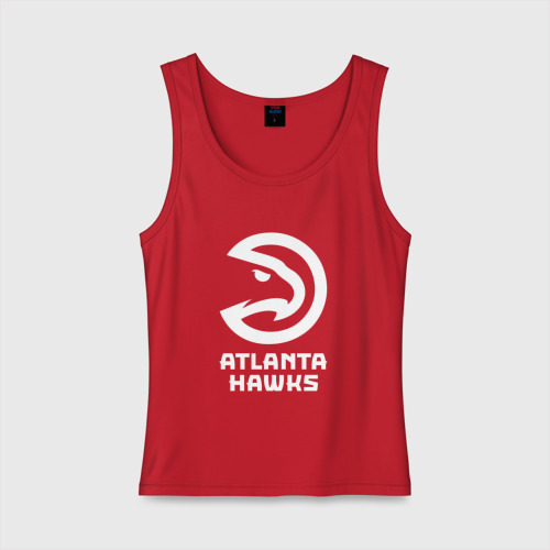 Женская майка хлопок Атланта Хокс, Atlanta Hawks, цвет красный