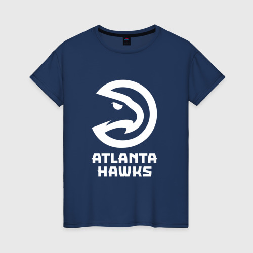 Женская футболка хлопок с принтом Атланта Хокс, Atlanta Hawks, вид спереди #2