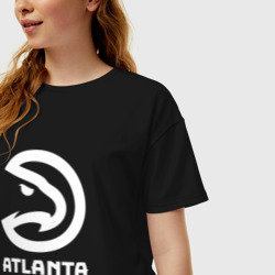Женская футболка хлопок Oversize Атланта Хокс, Atlanta Hawks - фото 2