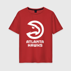 Женская футболка хлопок Oversize Атланта Хокс, Atlanta Hawks