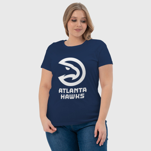 Женская футболка хлопок с принтом Атланта Хокс, Atlanta Hawks, фото #4