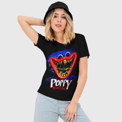 Женская футболка 3D Slim Poppy Playtime, Хагги Вагги Поппи плейтайм - фото 2