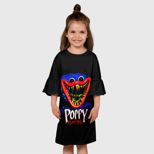 Детское платье 3D с принтом POPPY PLAYTIME,  ХАГГИ ВАГГИ ПОППИ ПЛЕЙТАЙМ, вид сбоку #3