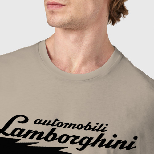 Мужская футболка хлопок Lamborghini Urus - это очень круто!, цвет миндальный - фото 6