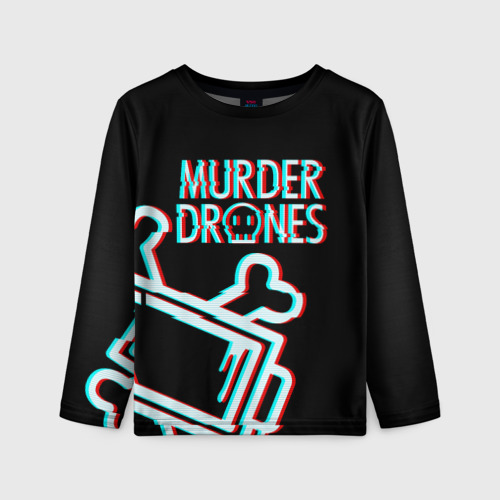 Детский лонгслив 3D Murder Drones Дроны убийцы, цвет 3D печать