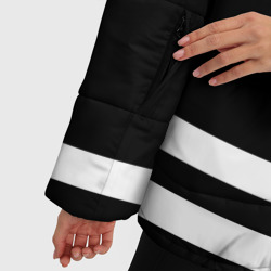 Куртка с принтом Murder Drones кофта Узи для женщины, вид на модели спереди №4. Цвет основы: черный