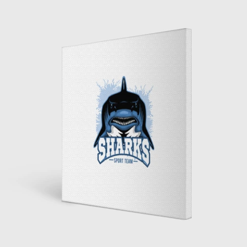 Холст квадратный Акула Sharks