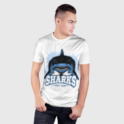 Мужская футболка 3D Slim Акула Sharks - фото 2