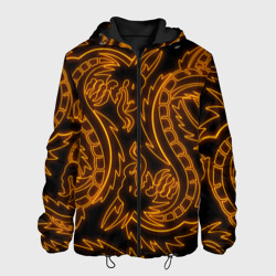 Мужская куртка 3D Огненные драконы неон neon fire dragons
