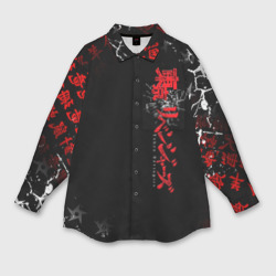 Мужская рубашка oversize 3D Tokyo Revengers red style team