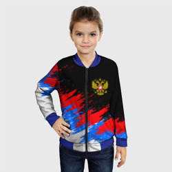 Детский бомбер 3D Россия, брызги красок, триколор - фото 2