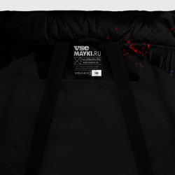 Куртка с принтом РОССИЯ, БРЫЗГИ КРАСОК, ТРИКОЛОР для любого человека, вид спереди №5. Цвет основы: черный