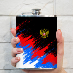 Фляга Россия, брызги красок, триколор - фото 2