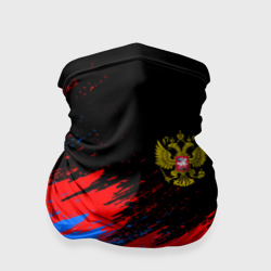 Бандана-труба 3D Россия, брызги красок, триколор с гербом