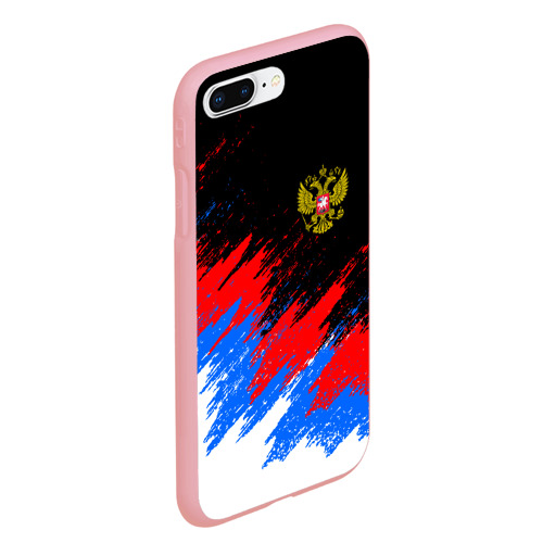 Чехол для iPhone 7Plus/8 Plus матовый Россия, брызги красок, триколор, цвет баблгам - фото 3