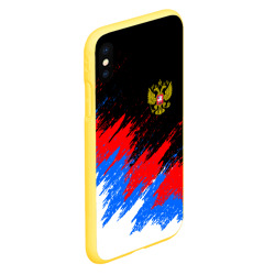 Чехол для iPhone XS Max матовый Россия, брызги красок, триколор - фото 2