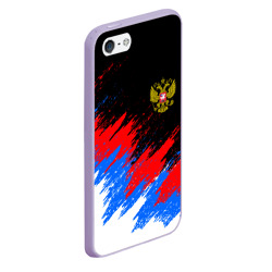 Чехол для iPhone 5/5S матовый Россия, брызги красок, триколор - фото 2