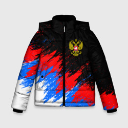 Зимняя куртка для мальчиков 3D Россия, брызги красок, триколор