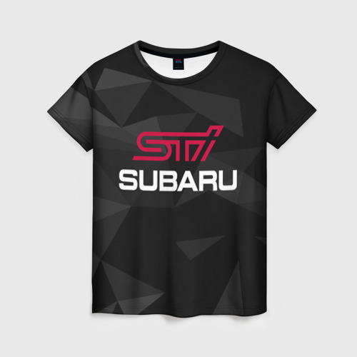 Женская футболка 3D с принтом SUBARU STI, СУБАРУ, вид спереди #2