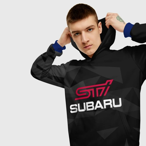 Мужская толстовка 3D с принтом Subaru STI, Субару, вид сбоку #3