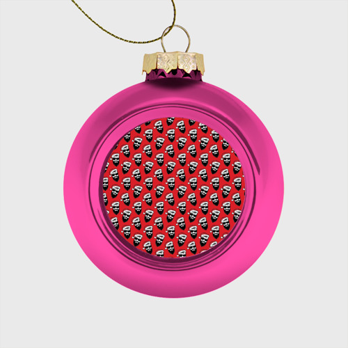 Стеклянный ёлочный шар Hipster Santa, цвет розовый
