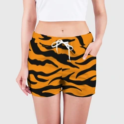 Женские шорты 3D Тигриные полосы, Символ 2022 года - фото 2