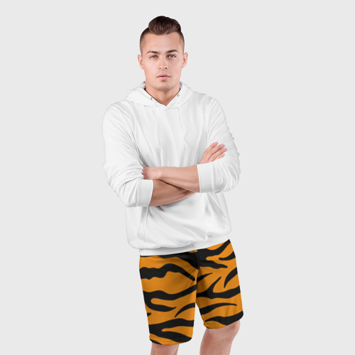 Мужские шорты спортивные с принтом Тигриные полосы, Символ 2022 года, фото #4