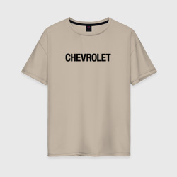 Женская футболка хлопок Oversize Chevrolet logo emblem