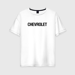 Женская футболка хлопок Oversize Chevrolet logo emblem