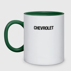 Кружка двухцветная Chevrolet logo emblem