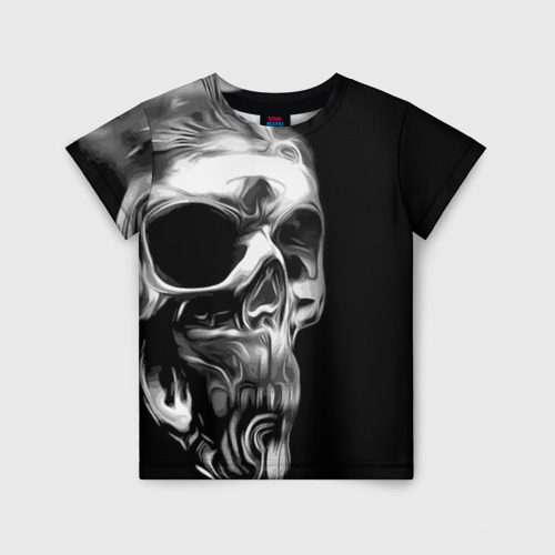 Детская футболка 3D с принтом Vanguard skull 2022, вид спереди #2