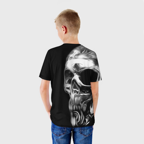 Детская футболка 3D с принтом Vanguard skull 2022, вид сзади #2