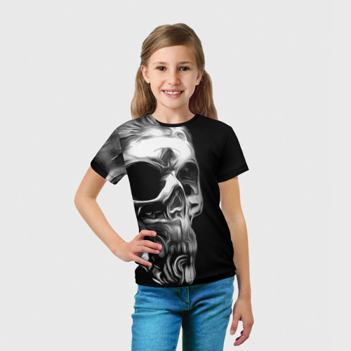 Детская футболка 3D с принтом Vanguard skull 2022, вид сбоку #3