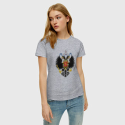 Женская футболка хлопок Черный орел Российской империи - фото 2