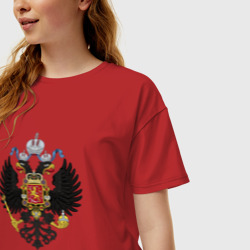 Женская футболка хлопок Oversize Черный орел Российской империи - фото 2