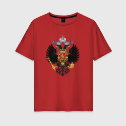 Женская футболка хлопок Oversize Черный орел Российской империи