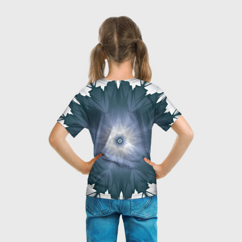 Детская футболка 3D Снежинка. Абстракция. Синий, цвет 3D печать - фото 6
