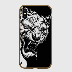 Чехол для iPhone XS Max матовый Тигр - свирепый и кровожадный