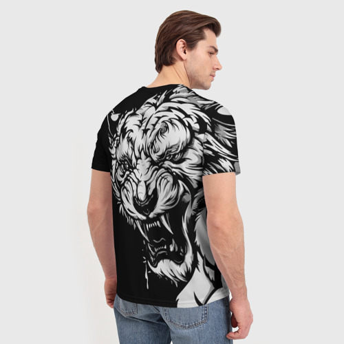 Мужская футболка 3D Тигр: свирепый и кровожадный, цвет 3D печать - фото 4