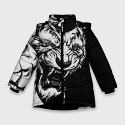 Зимняя куртка для девочек 3D Тигр: свирепый и кровожадный