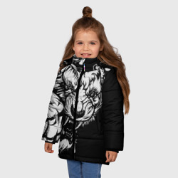 Зимняя куртка для девочек 3D Тигр: свирепый и кровожадный - фото 2
