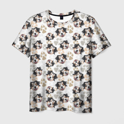 Мужская футболка 3D Собака Австралийская Овчарка