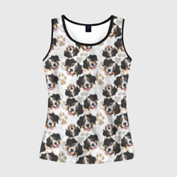 Женская майка 3D Зенненхунд Бернский