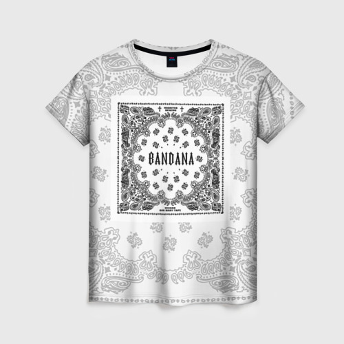Женская футболка 3D с принтом Big Baby Tape x Kizaru BANDANA (Бандана) Кизару Тейп | Белый, вид спереди #2