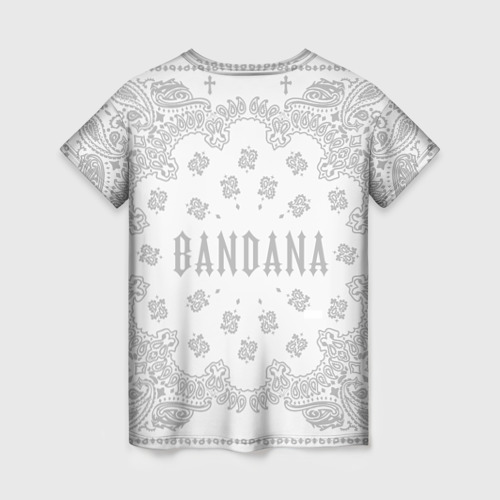 Женская футболка 3D с принтом Big Baby Tape x Kizaru BANDANA (Бандана) Кизару Тейп | Белый, вид сзади #1