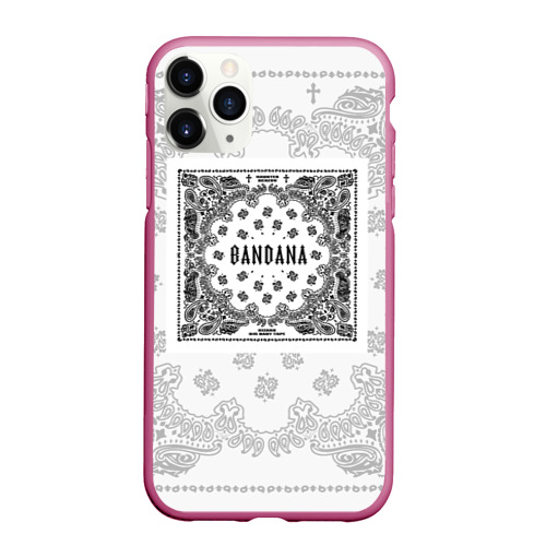 Чехол для iPhone 11 Pro Max матовый Big Baby Tape x Kizaru bandana Бандана Кизару Тейп Белый, цвет малиновый