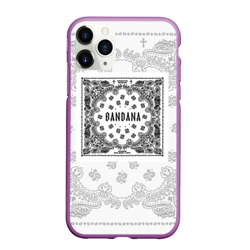 Чехол для iPhone 11 Pro Max матовый Big Baby Tape x Kizaru bandana Бандана Кизару Тейп Белый, цвет фиолетовый