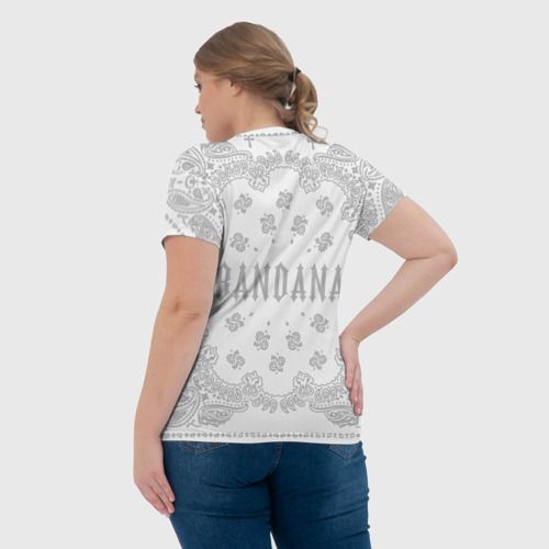 Женская футболка 3D с принтом Big Baby Tape x Kizaru BANDANA (Бандана) Кизару Тейп | Белый, вид сзади #2
