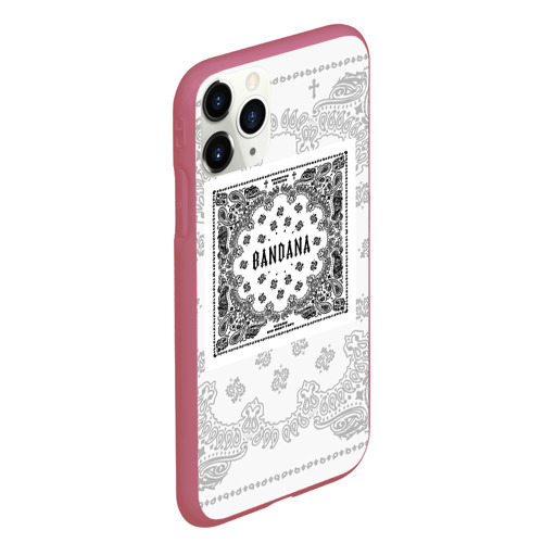 Чехол для iPhone 11 Pro Max матовый Big Baby Tape x Kizaru bandana Бандана Кизару Тейп Белый, цвет малиновый - фото 3