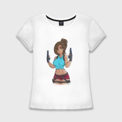 Женская футболка хлопок Slim Lara Croft Tomb Raider